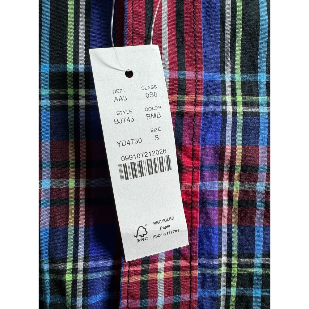 NEW J Crew Secret Wash 100's 2 Ply Yarns Long Sleeve Plaid Button Shirt Mens S - Picture 5 of 7